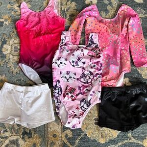 Girls' Gymnastics Leotard and Shorts Set
